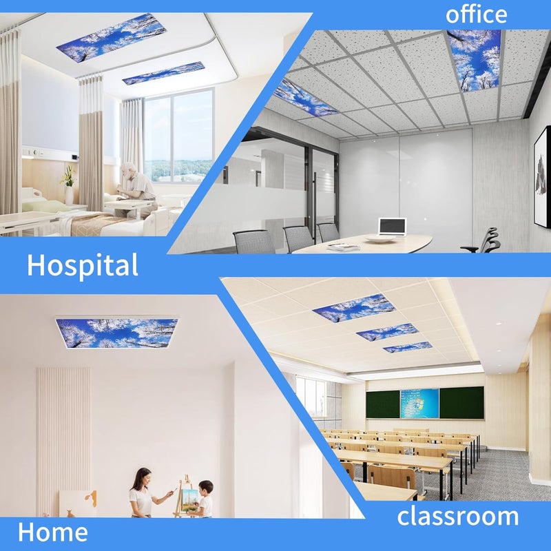 Torixqi 2pcs Fluorescent Light Covers - Light Covers for Ceiling Lights Classroom, Magnetic Light Filters for Office, Hospitals, Home 4 x 2 Feet (winter) - Image 5
